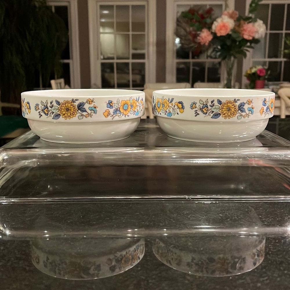 Gold & Blue Floral by Schonwald Germany Soup Bowls - Set of 2